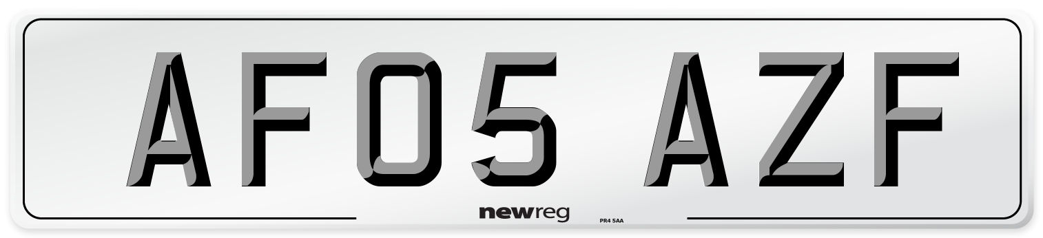 AF05 AZF Number Plate from New Reg